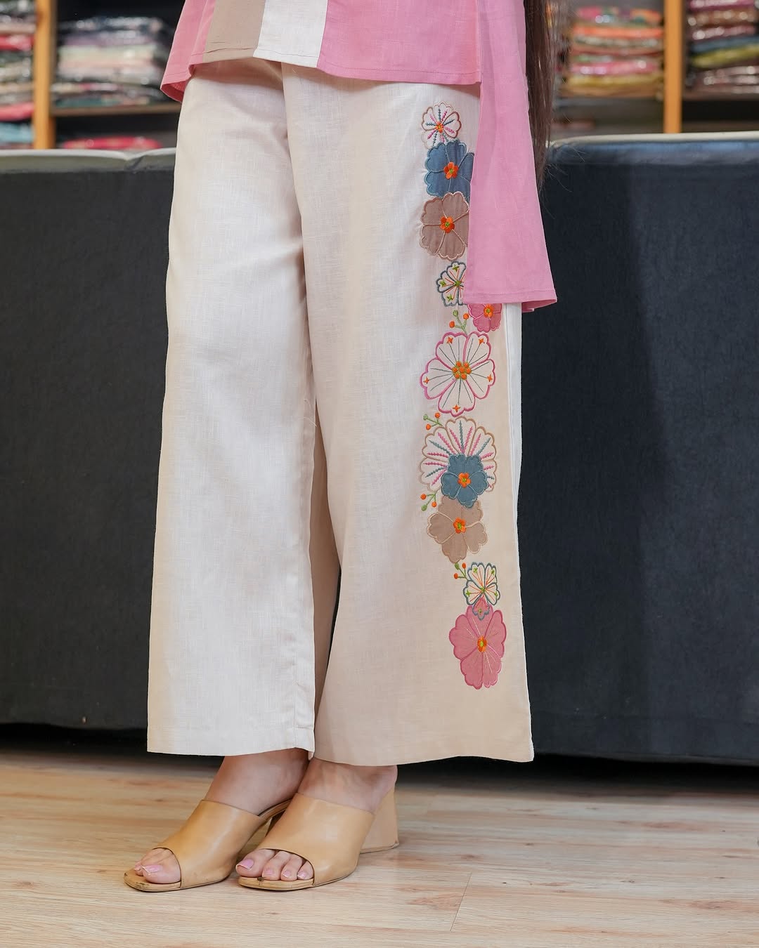 Soft pinks & floral Indo-western Lilan co-ord set