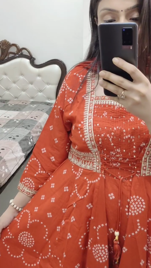 Cotton Anarkali Kurti with Dupatta – Festive & Wedding Wear