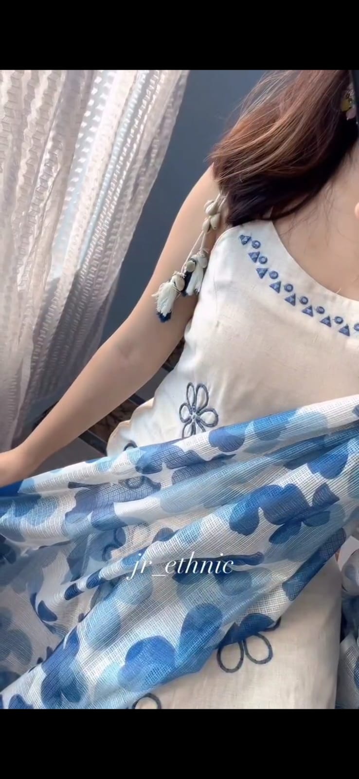 Hand Work Soft Cotton Kurta Pant Dupatta Set