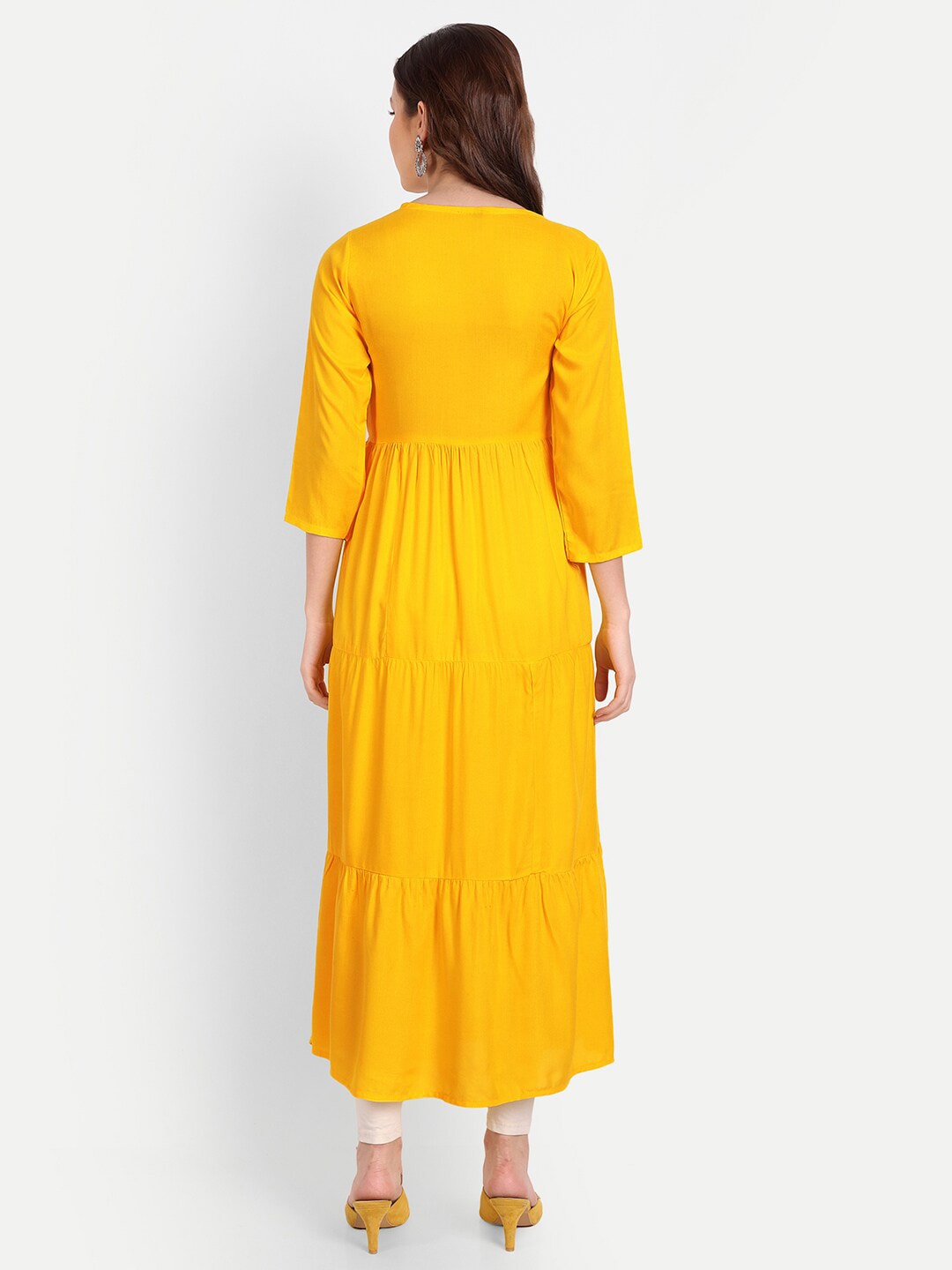 Embellished Mirror Work Rayon A-line Kurta Gown