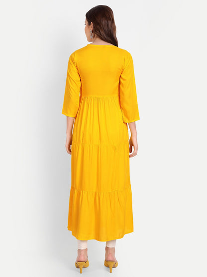 Embellished Mirror Work Rayon Anarkali Kurta