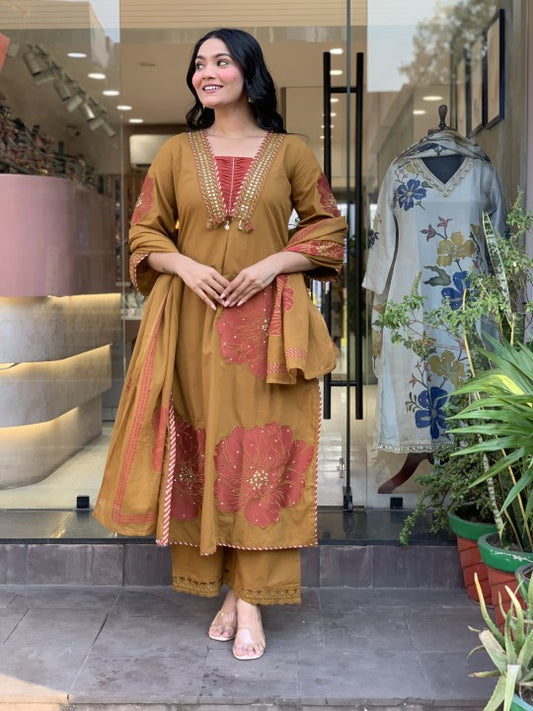 Viral 3 flower dupatta Set