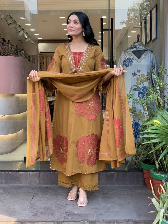 Viral 3 flower dupatta Set