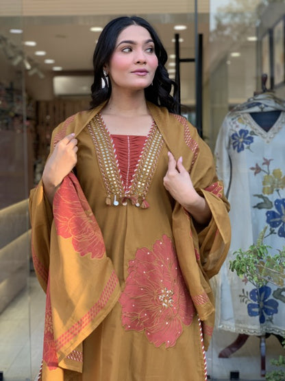 Viral 3 flower dupatta Set