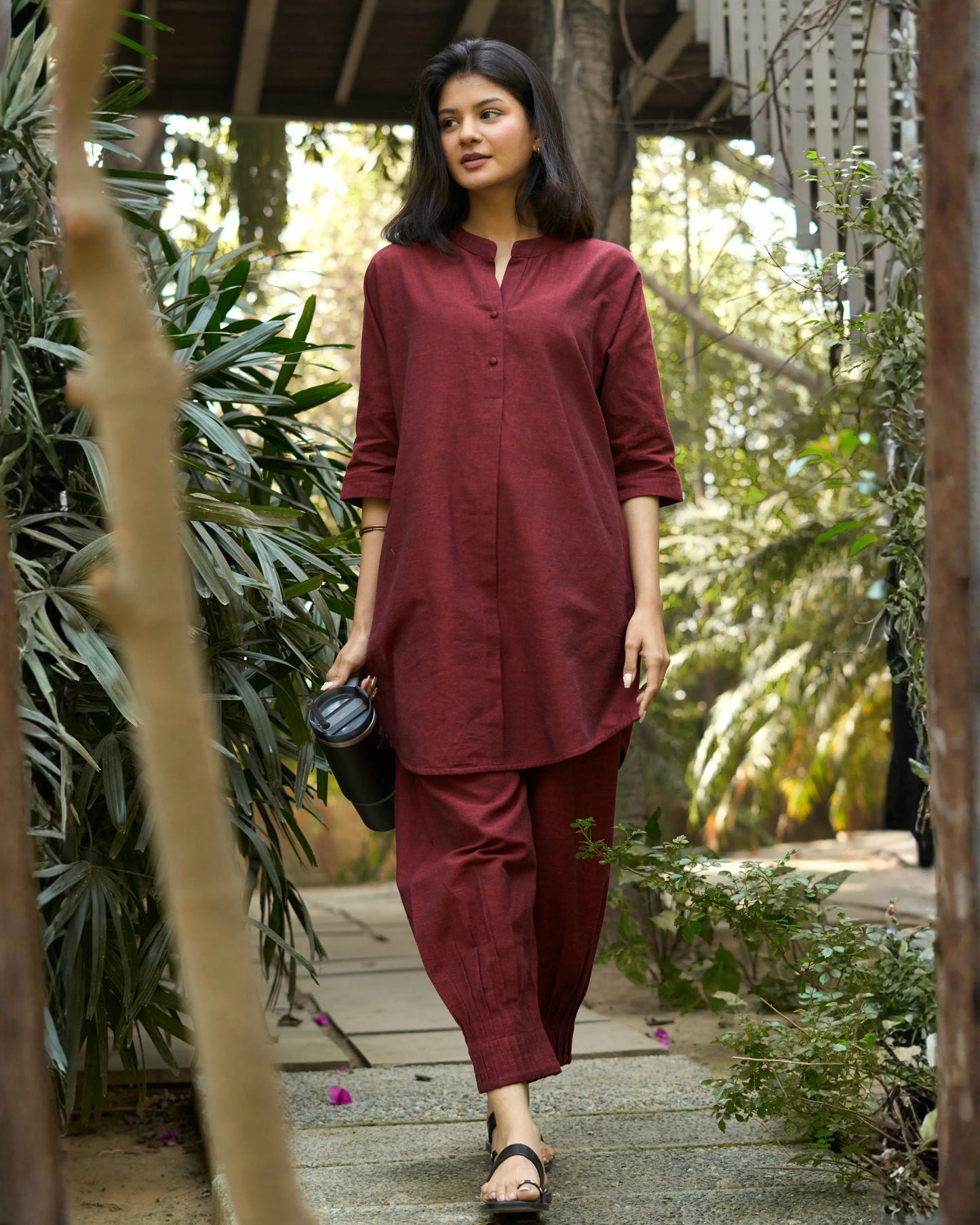 Sunday Paper Co-ord Set in Easy Blue n Red