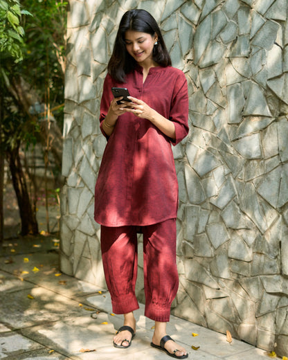 Sunday Paper Co-ord Set in Easy Blue n Red