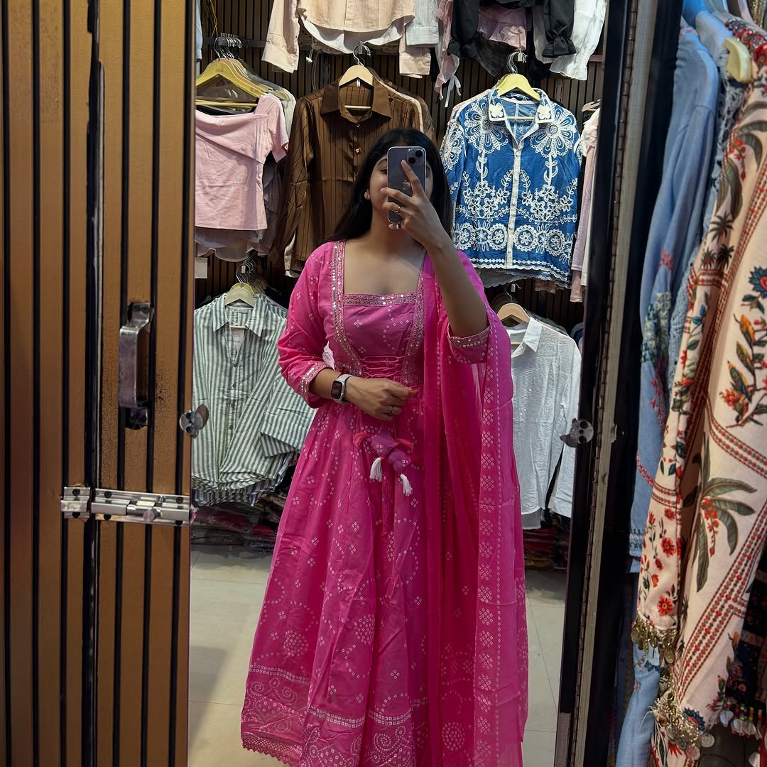 Cotton Anarkali Kurti with Dupatta – Festive & Wedding Wear