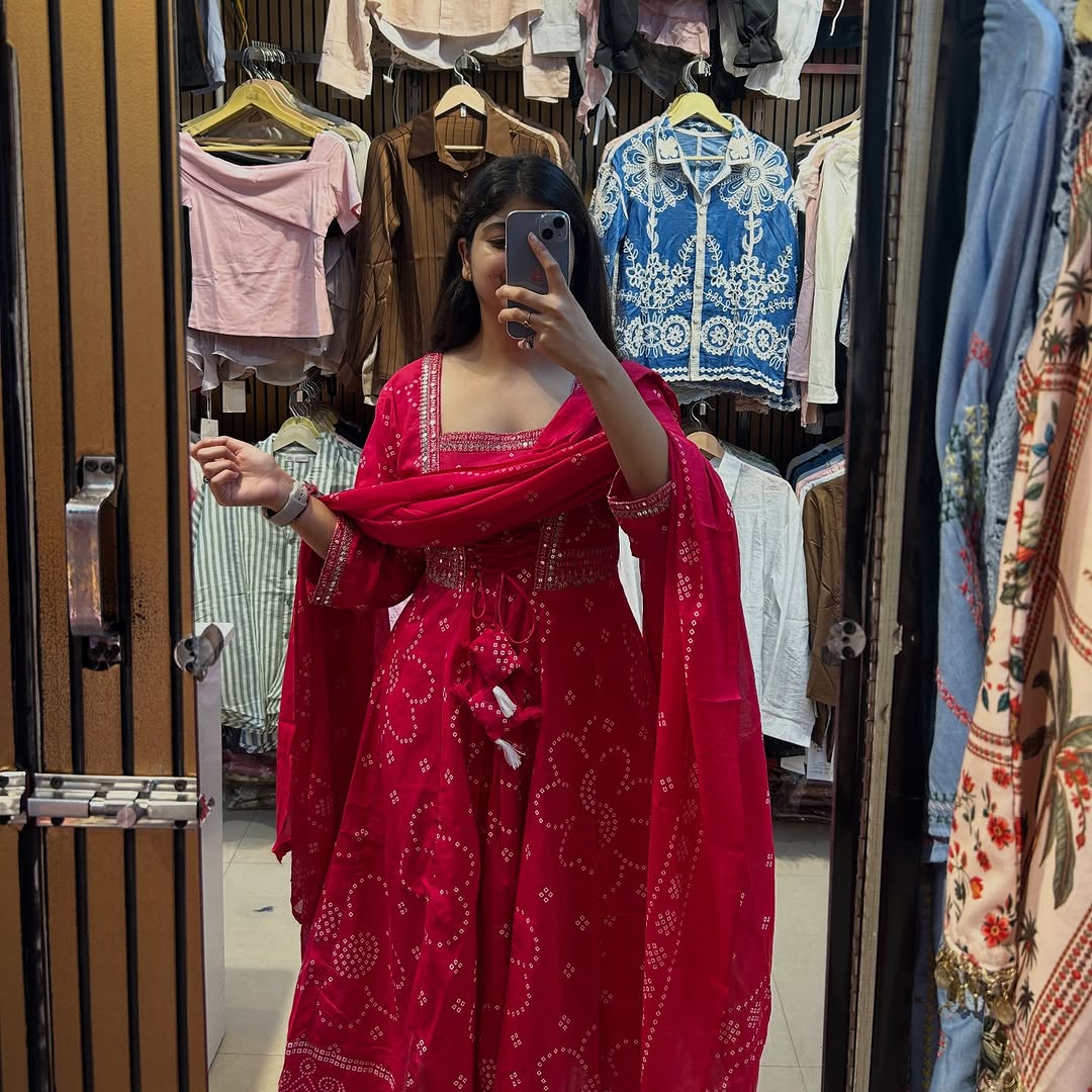 Cotton Anarkali Kurti with Dupatta – Festive & Wedding Wear