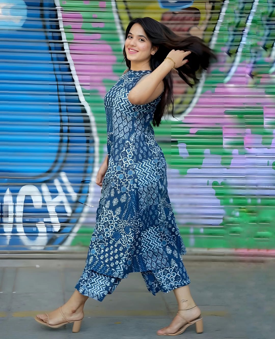 Blue Indigo Cotton Co-ord Set