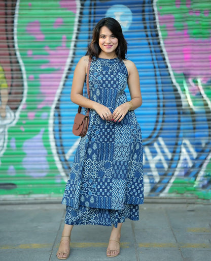 Blue Indigo Cotton Co-ord Set