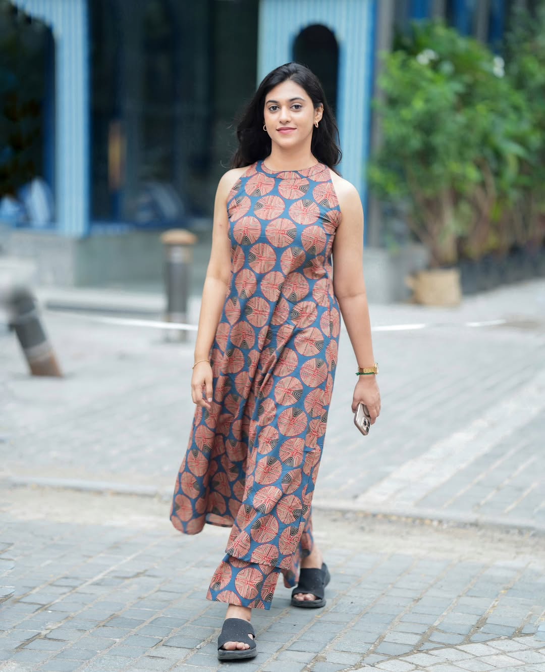 Grey Sleeveless Printed Kurta & Palazzo Co-ord Set for Women