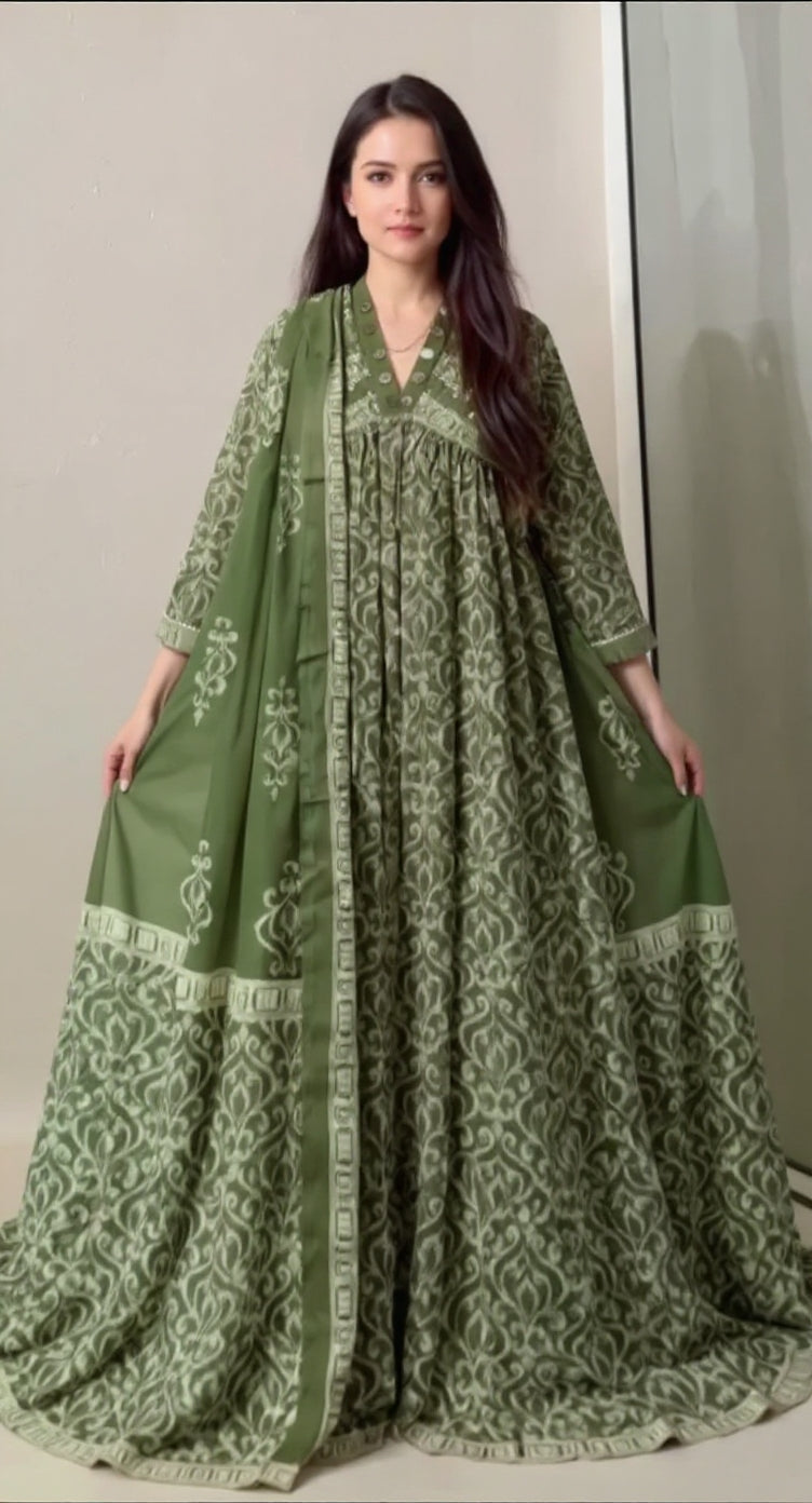 Anarkali kurta pant or dupatta set with original mirror work