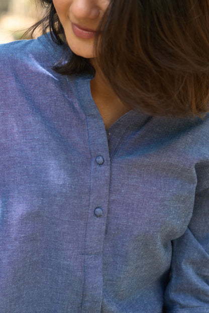 Sunday Paper Co-ord Set in Easy Blue n Red
