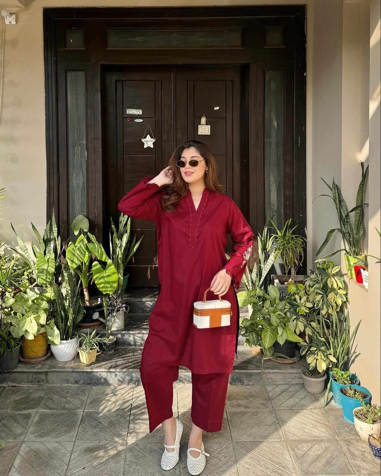 Mehreen Royal Maroon Embroidered Set