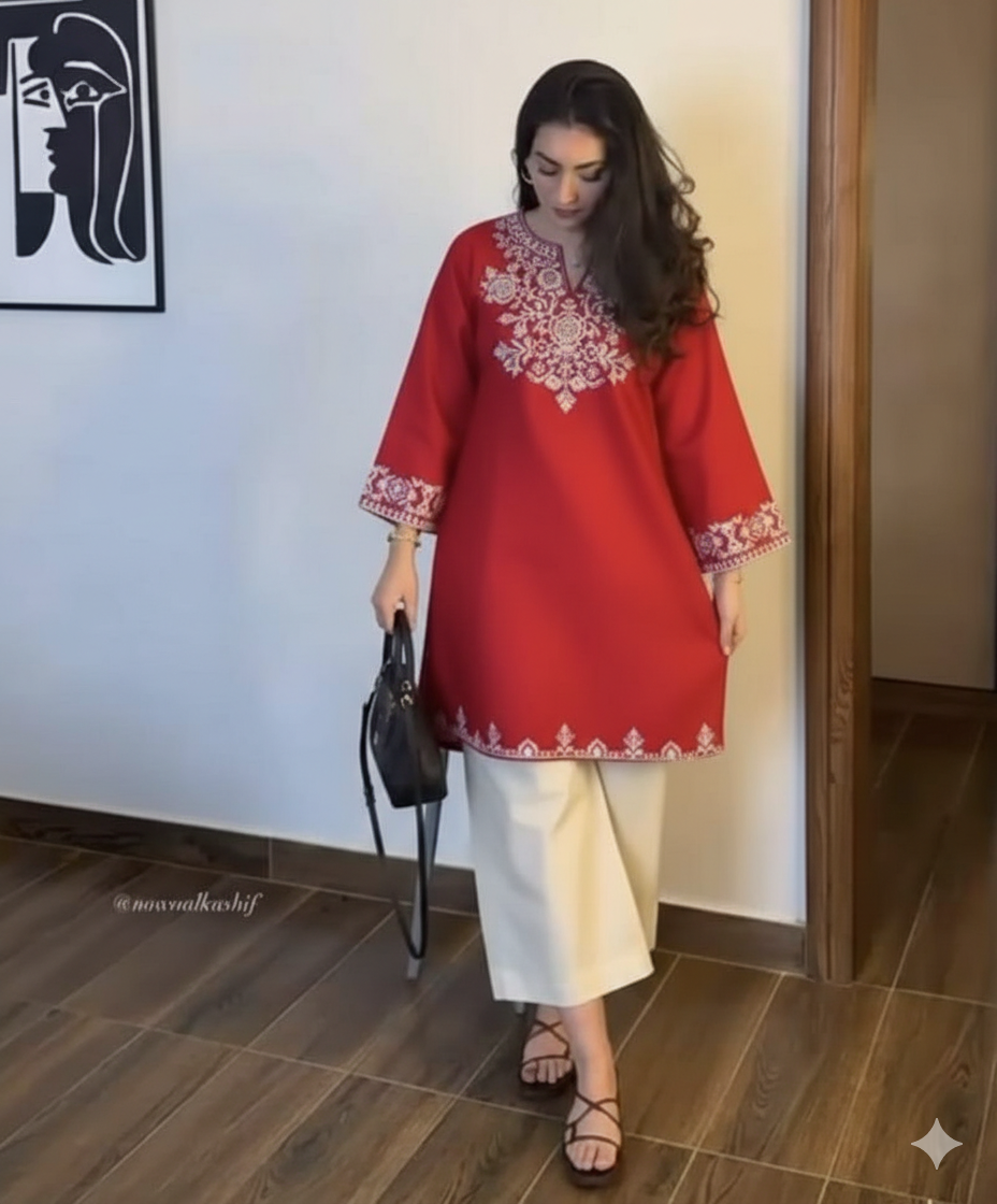 Pure Cotton Embroidery Black Co-ord Set