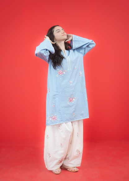 Persian Dusty Blue Farsi Co-ord Set