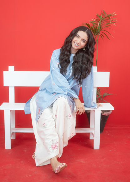Persian Dusty Blue Farsi Co-ord Set