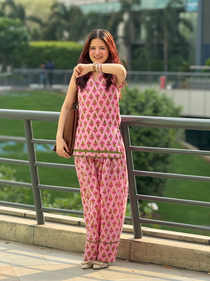 PINK TULIP FARSHI SALWAR SET