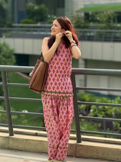 PINK TULIP FARSHI SALWAR SET
