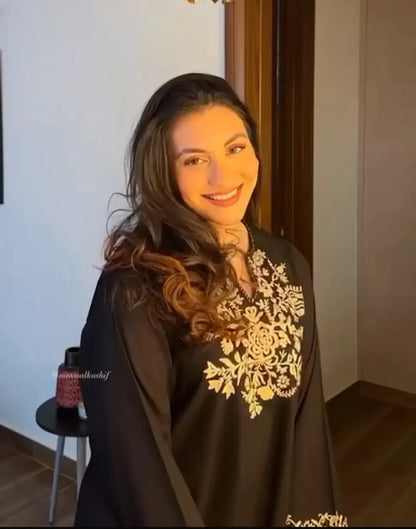 Pure Cotton Embroidery Black Co-ord Set