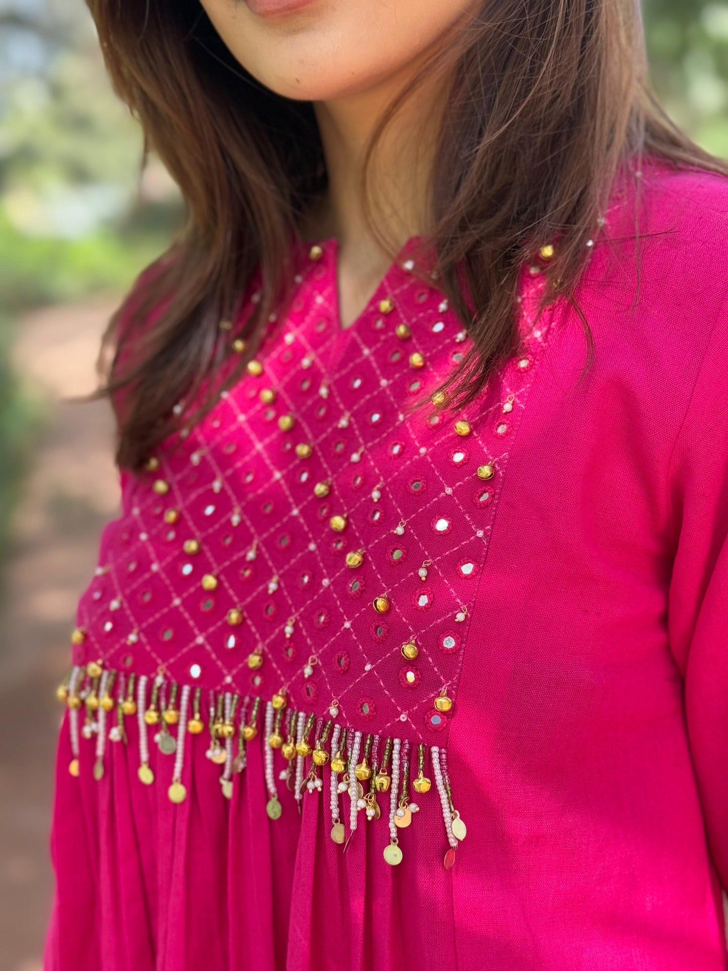 Noor Magenta Embroidered Kurta Pant Set – Elegant Festive Wear for Women