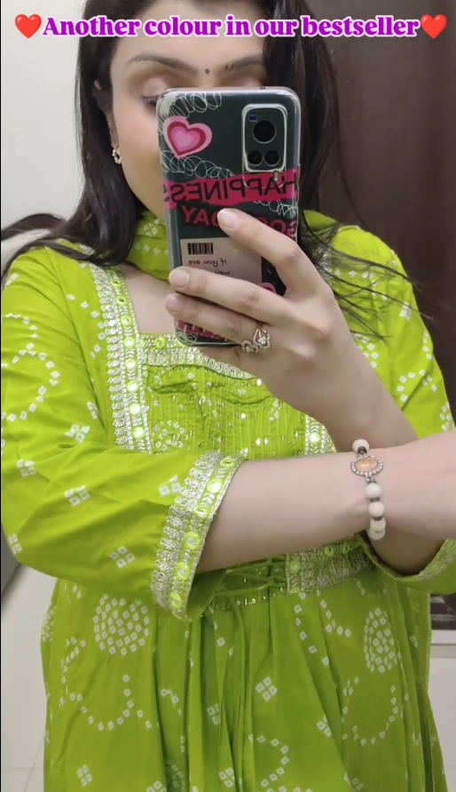 Cotton Anarkali Kurti with Dupatta – Festive & Wedding Wear