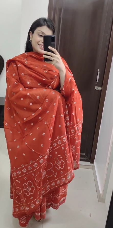 Cotton Anarkali Kurti with Dupatta – Festive & Wedding Wear