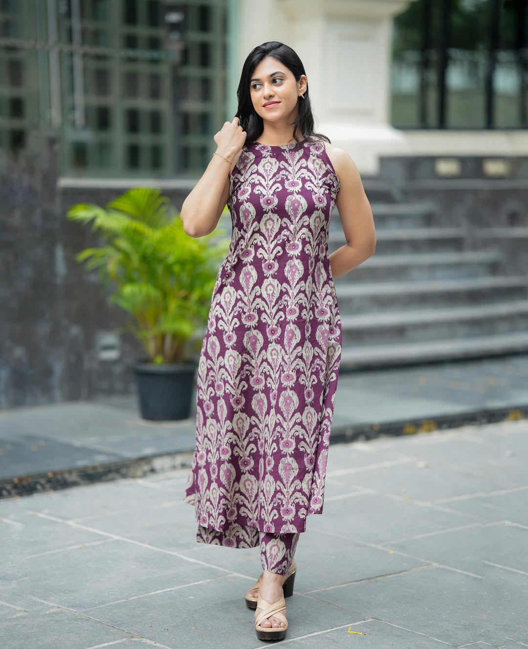Sanganeri-inspired floral block print Co-ord Set