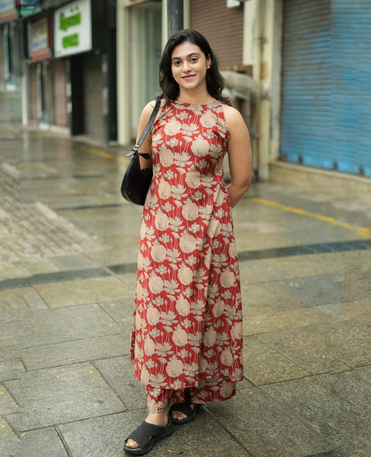 Brown Casual Cotton Co-ord Set