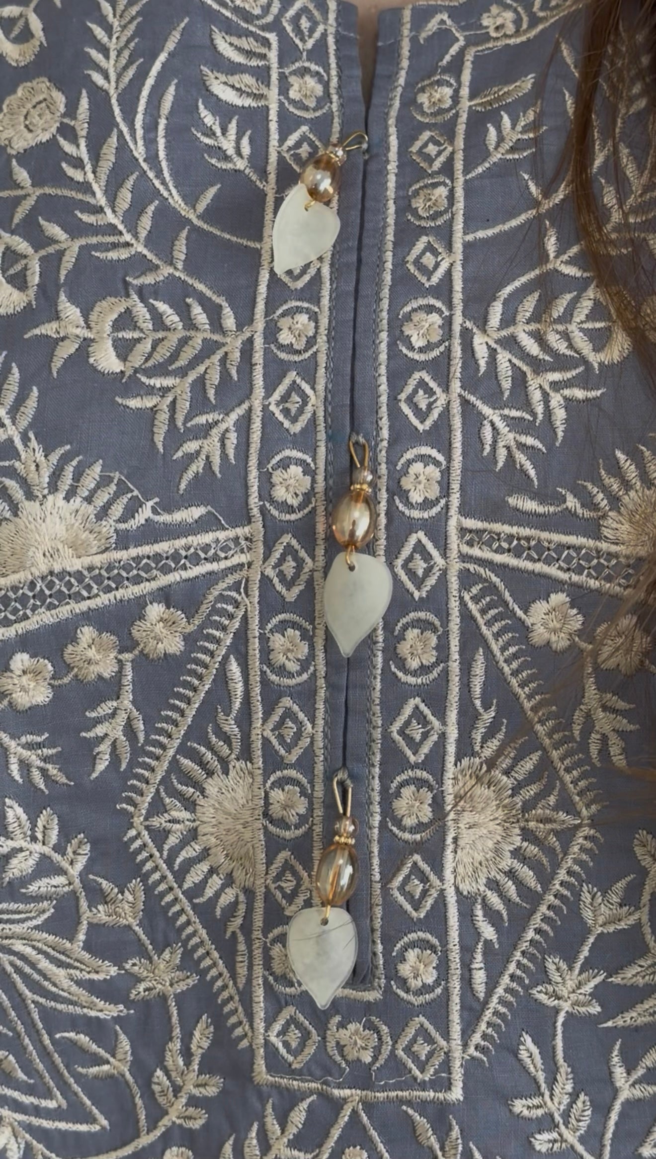 English Blue Cotton Co-Ord Set for Women | Zari Embroidered Kurta Palazzo Set | Summer Ethnic Wear