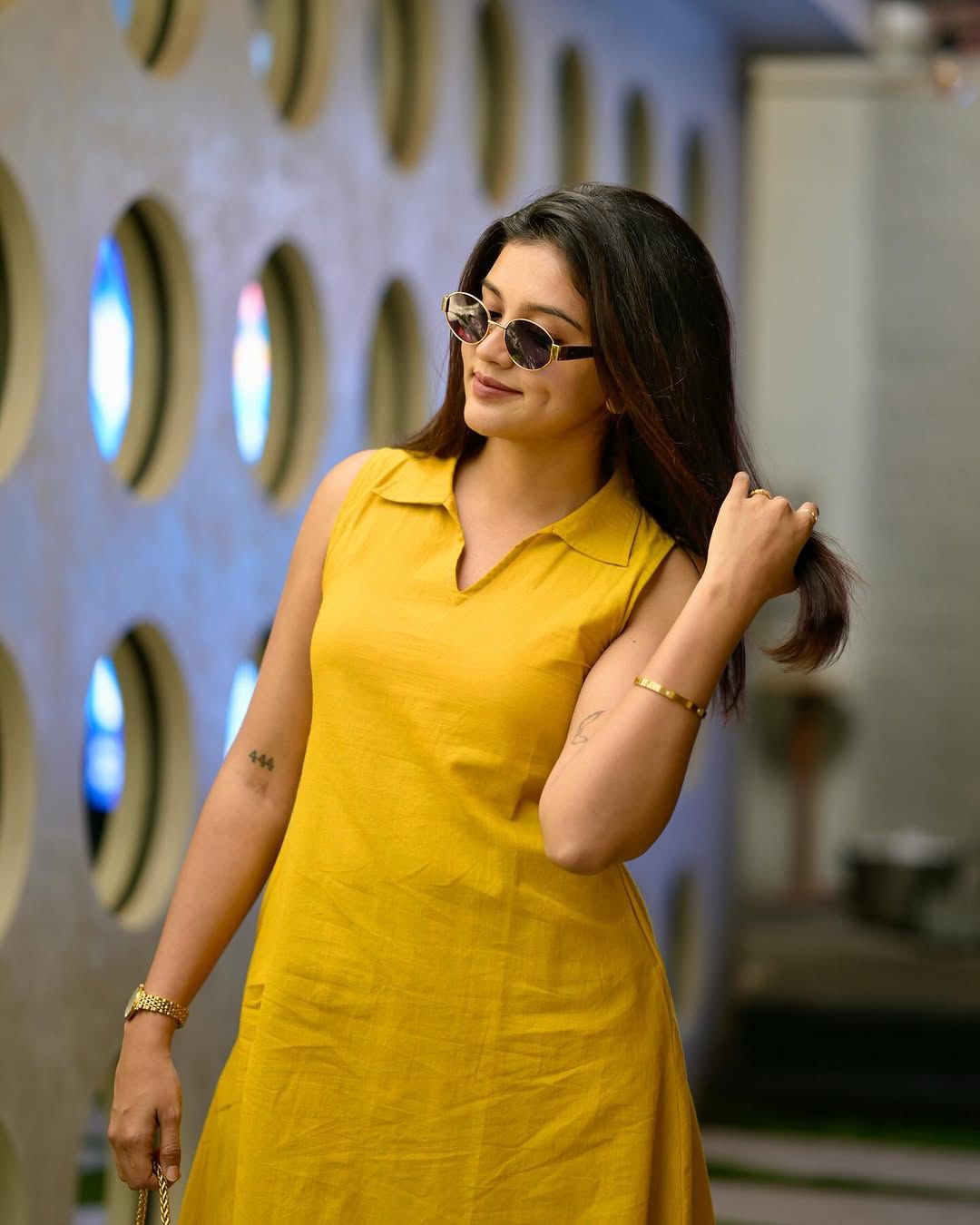 Yellow embroidered Kurta with Trousers