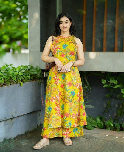 Mustard printed co-ord set